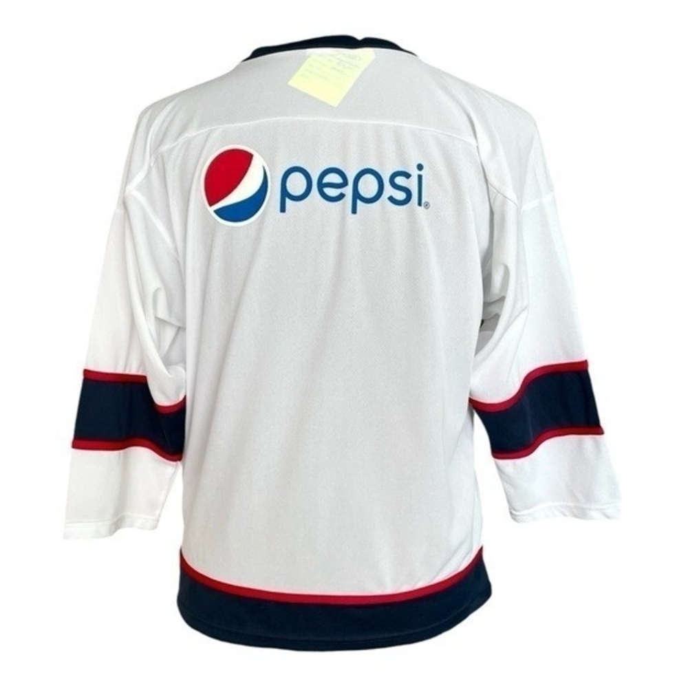 Hartford Wolf Pack AHL Hockey Jersey White Blue Red Polyester Youth Sz XL NWT - Picture 3 of 5